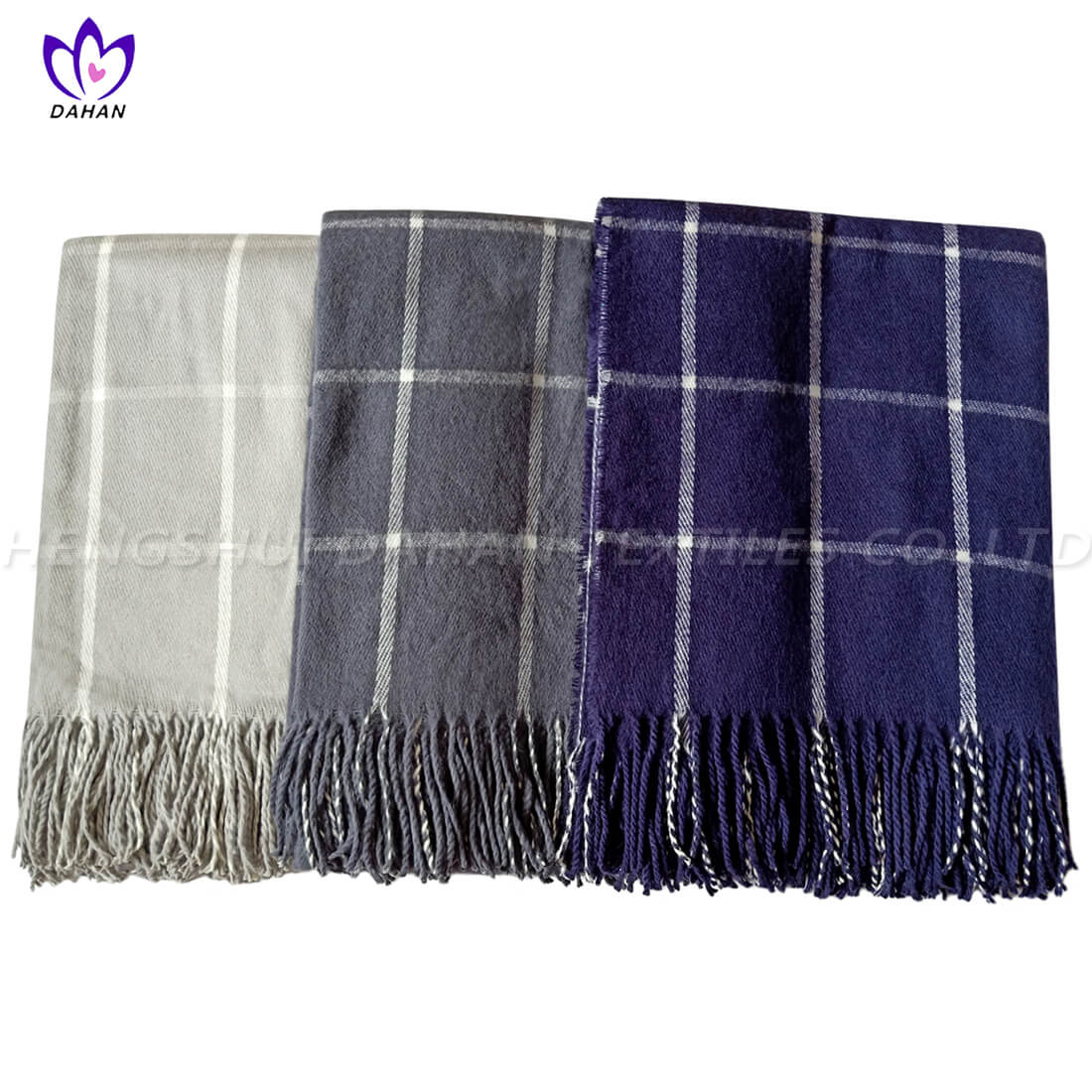 100%acrylic tassels scarf, blanket. 7011