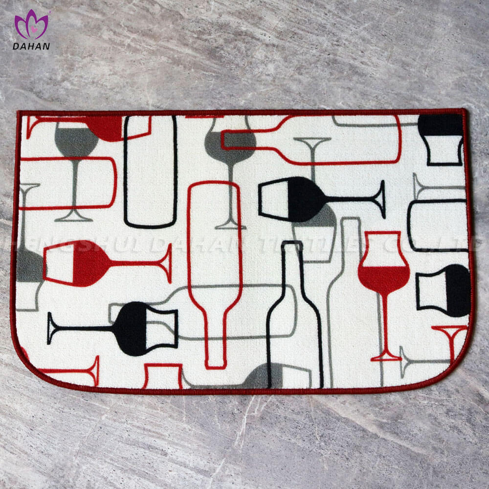 Waterproof printing ground mat for kitchen.
