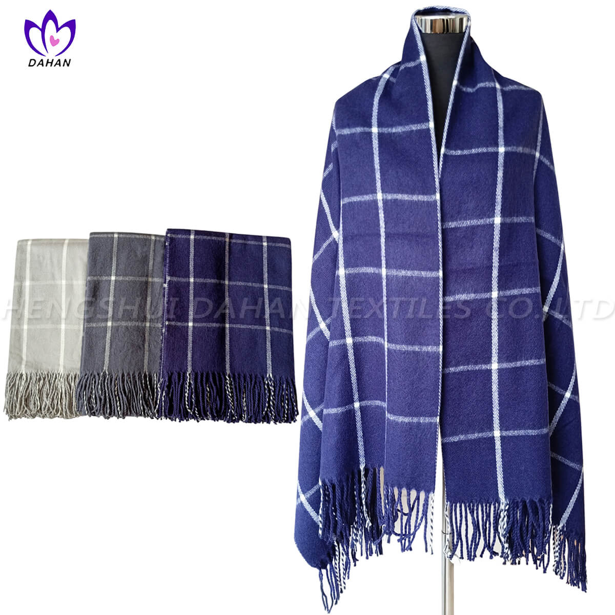 100% Acrylic tassels scarf, blanket. 7011