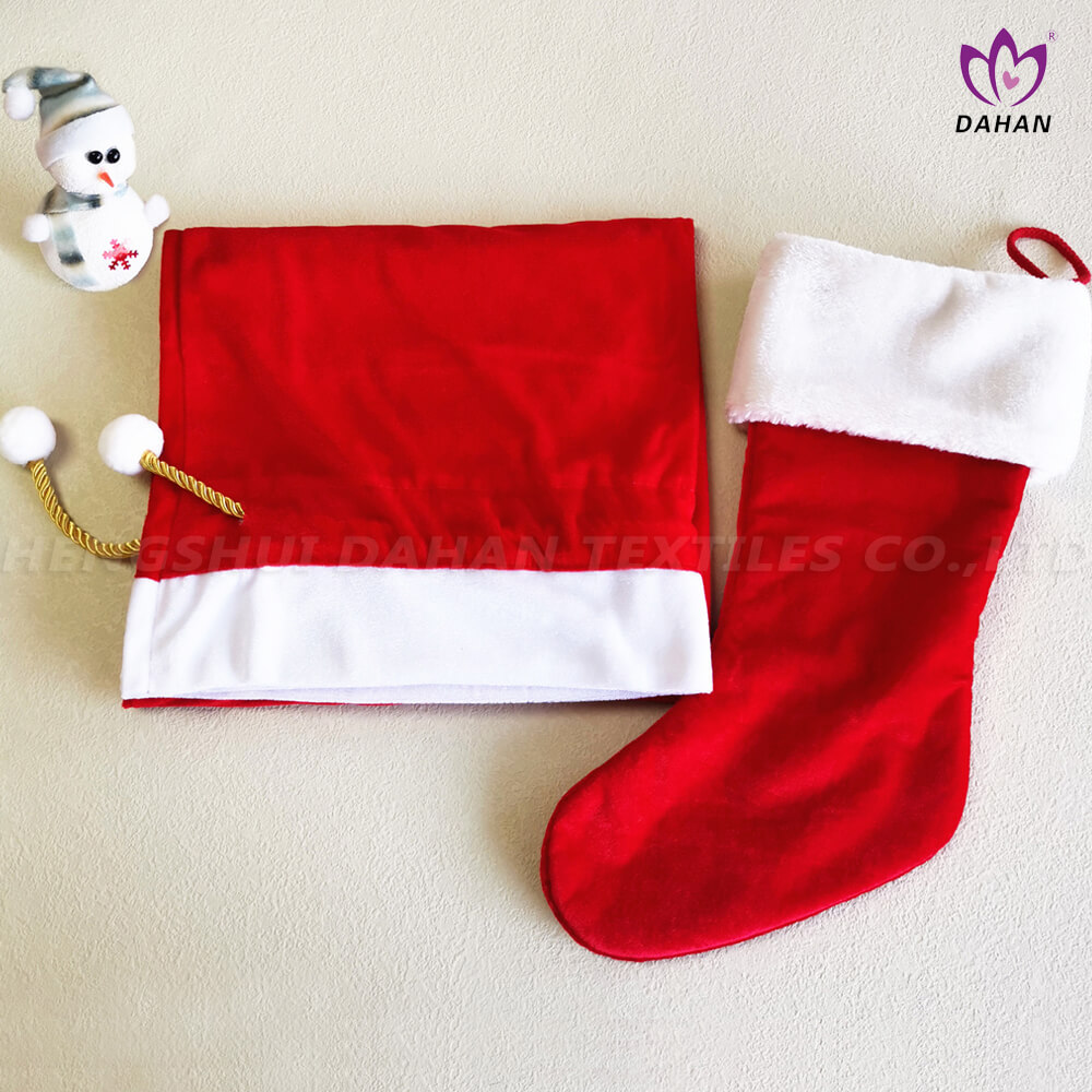 MC160 100% Polyester christmas stocking+christmas sack.