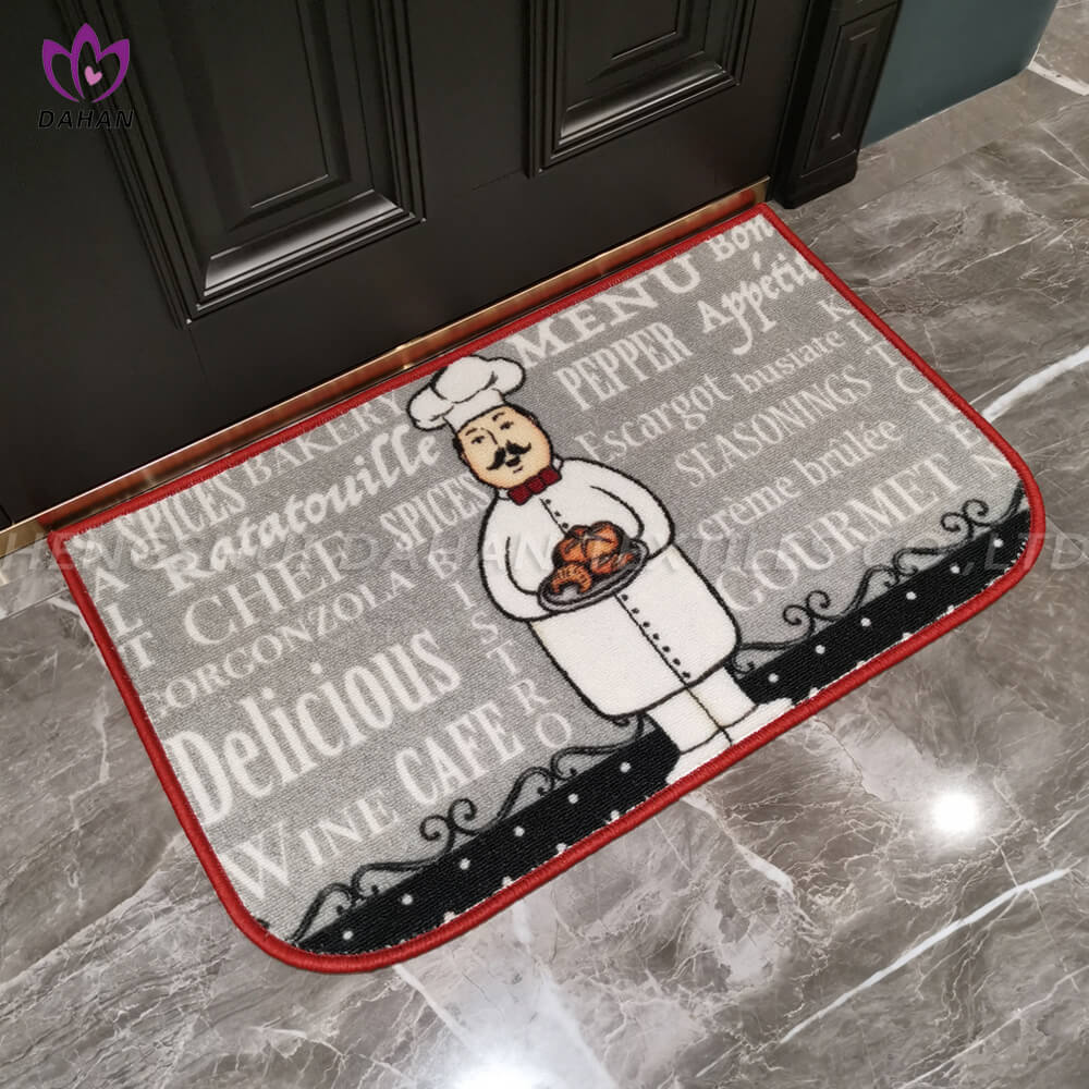 Printing ground mat kitchen mat.