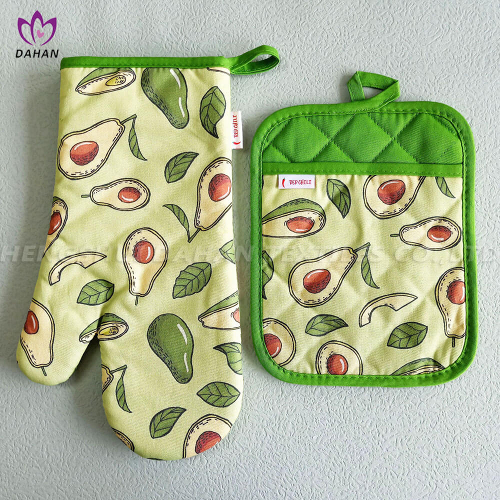 AGP200 100% cotton twill printing glove+potholder