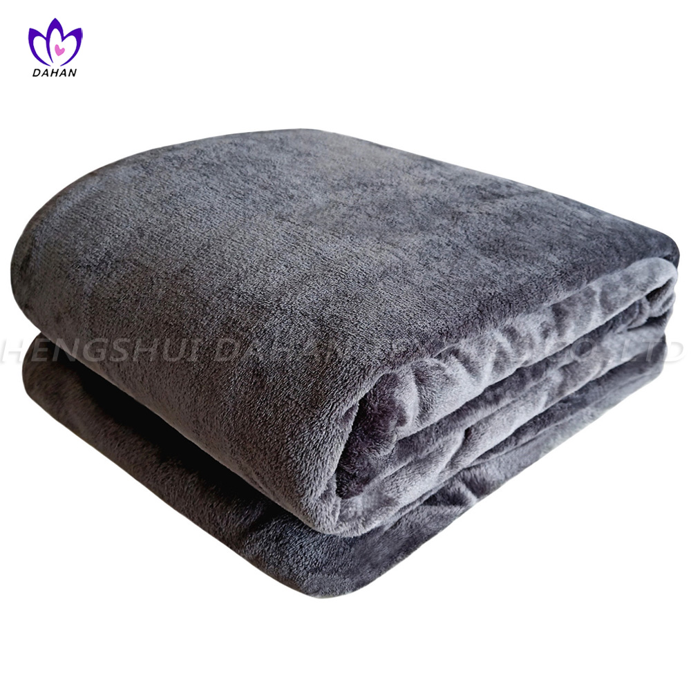 BK34 Solid color microfiber coral fleece blanket. 