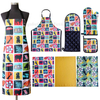 AGP236 100% cotton twill printed apron set 8pk.