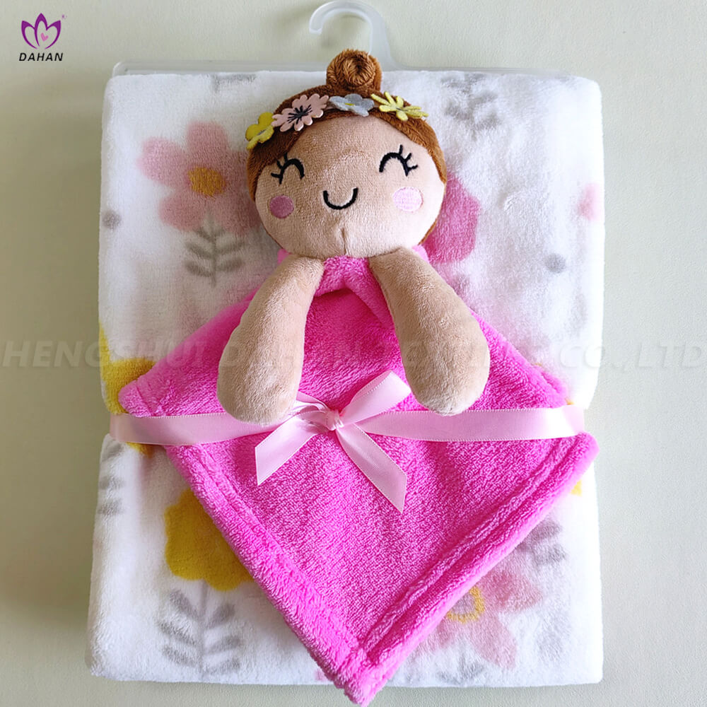 Baby blanket with doll head.BB07