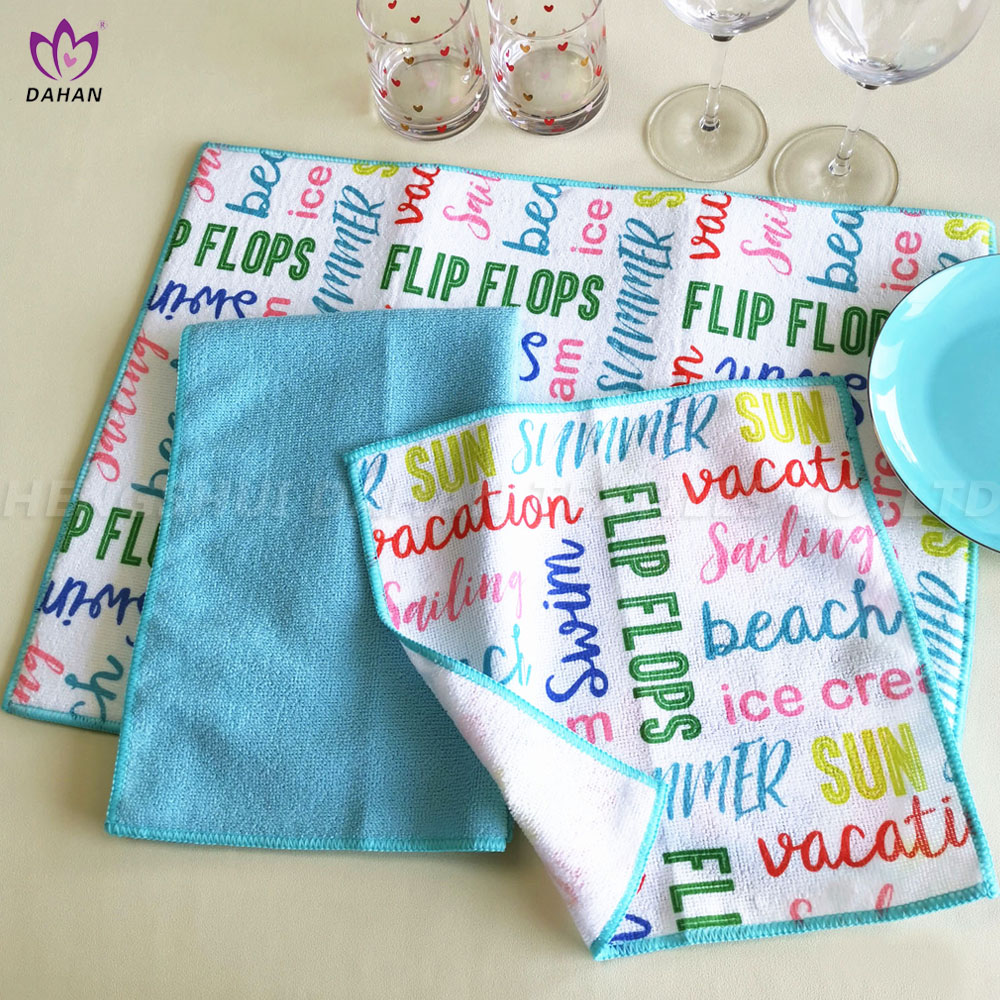  Dish drying mat and kitchen towel and dish cloth.3-PACK